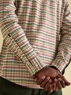 Welford Cream Multi Cotton Check Shirt