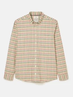 Welford Cream Multi Cotton Check Shirt