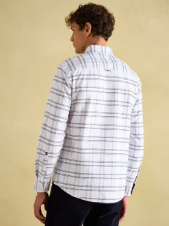 Welford White Cotton Check Shirt