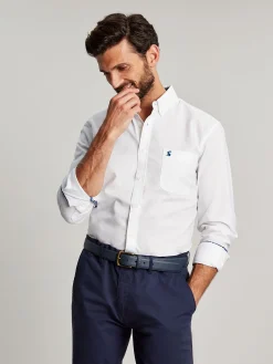 White Classic Fit Cotton Oxford Shirt