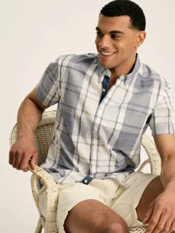 Wilson Blue Checked Classic Fit Short Sleeve Shirt