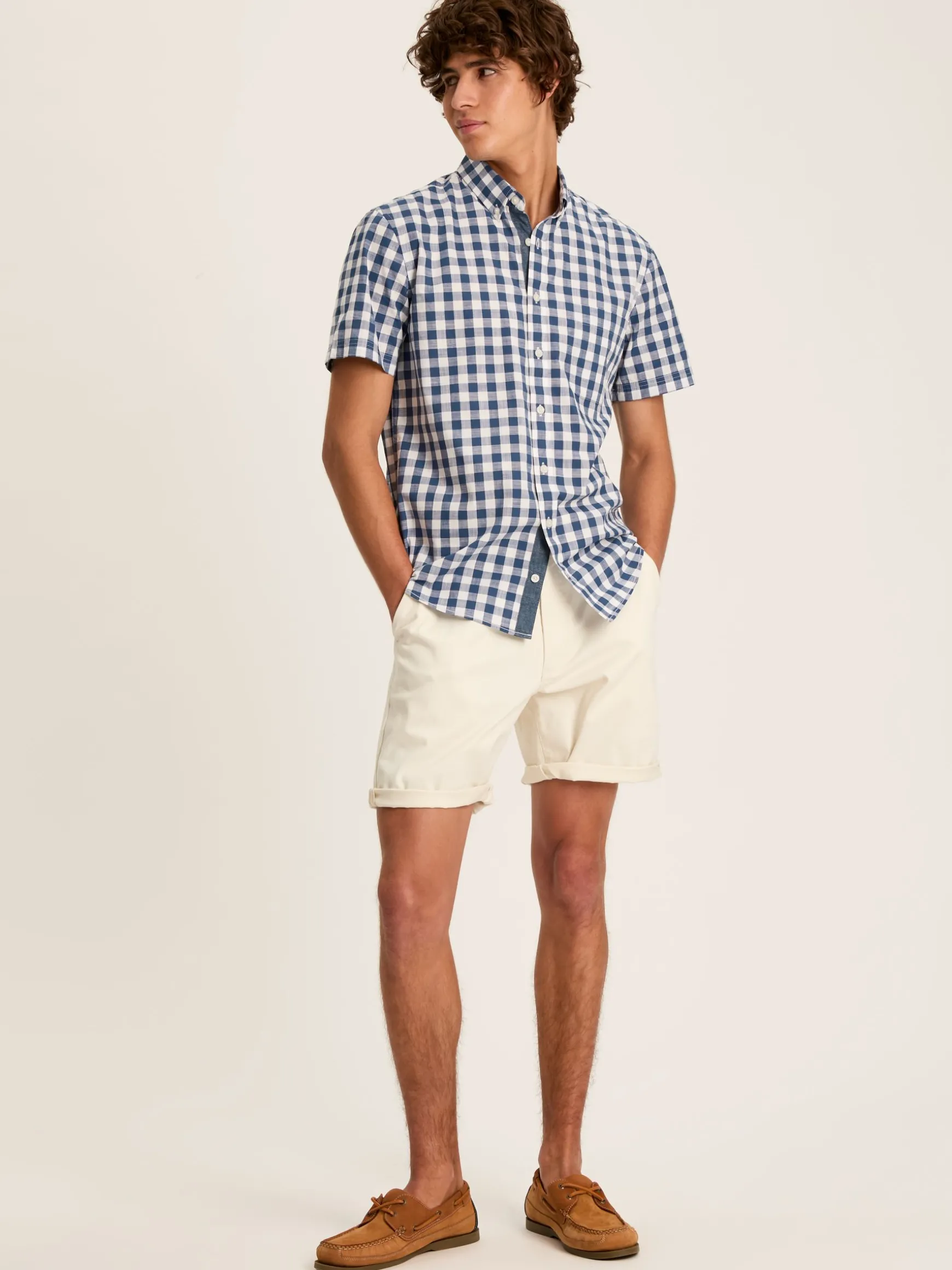 Wilson Blue Gingham Classic Fit Short Sleeve Shirt