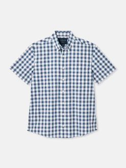 Wilson Blue Gingham Classic Fit Short Sleeve Shirt