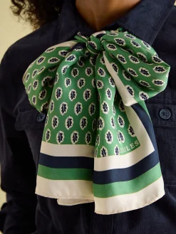 Windsor Green Printed Long Silk Scarf