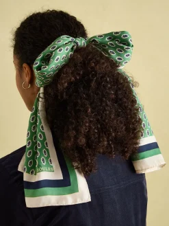 Windsor Green Printed Long Silk Scarf