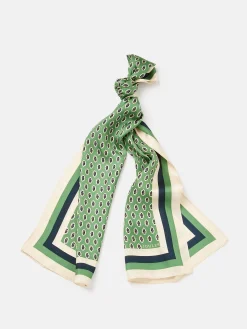 Windsor Green Printed Long Silk Scarf