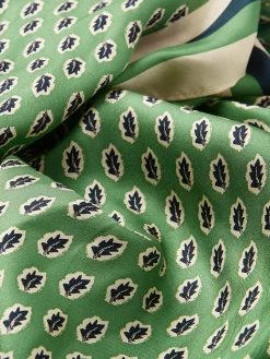 Windsor Green Printed Long Silk Scarf
