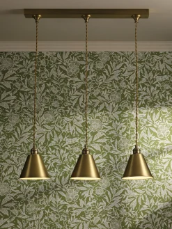 Wollaton Gold Three Bar Brass Ceiling Light