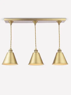 Wollaton Gold Three Bar Brass Ceiling Light