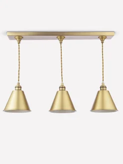 Wollaton Gold Three Bar Brass Ceiling Light
