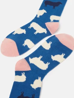 Women's Amble Blue Icon Socks (size 4-8)