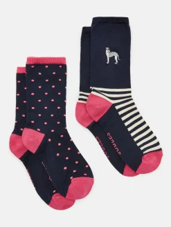 Women's Everyday Navy 2 Pack Socks (size 4-8)