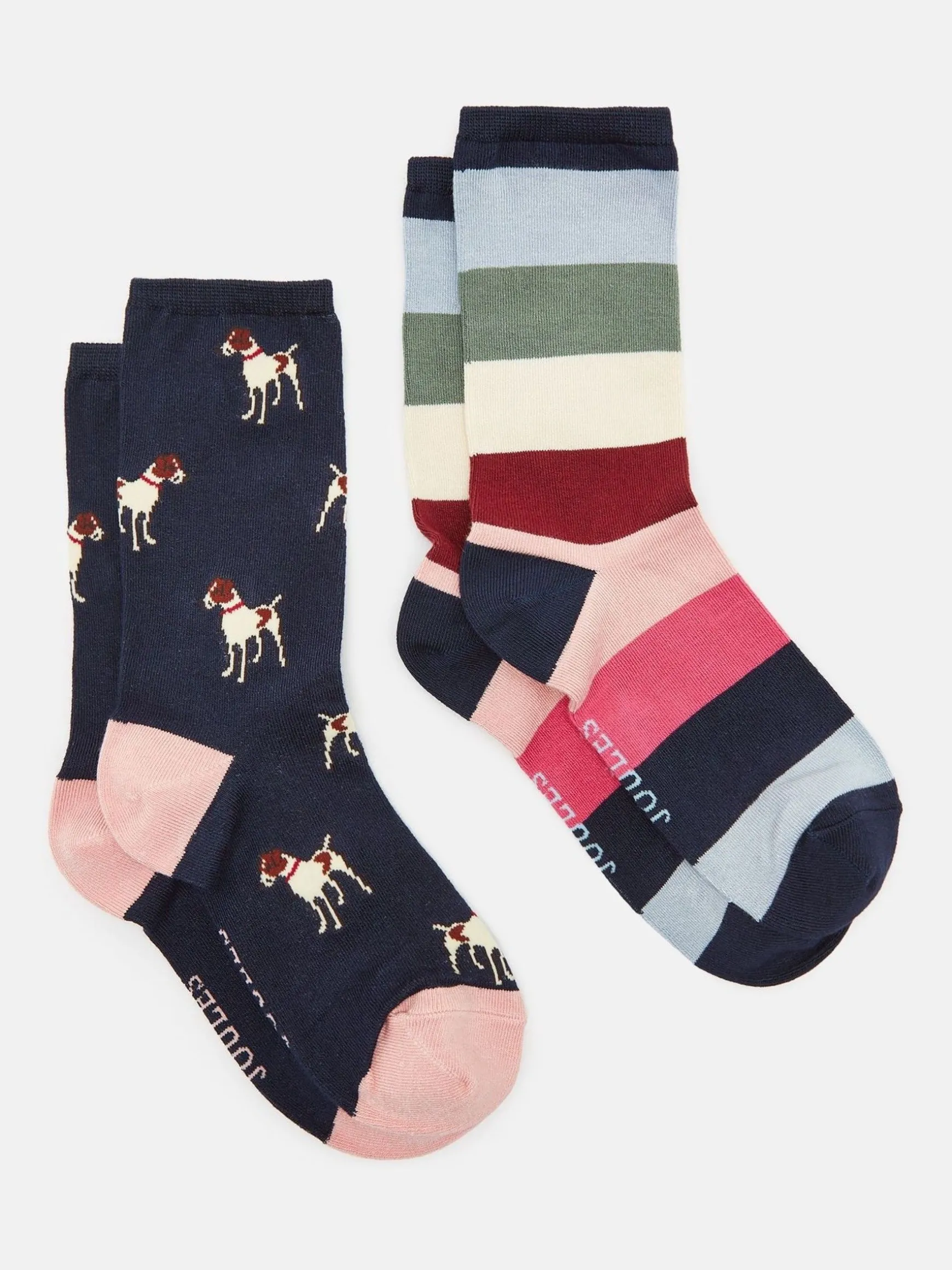 Women's Everyday Navy/Pink 2 Pack Socks (size 4-8)