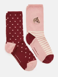 Women's Everyday Pink/Red 2 Pack Socks (size 4-8)