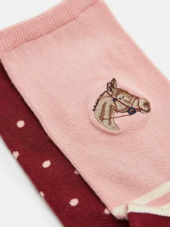 Women's Everyday Pink/Red 2 Pack Socks (size 4-8)