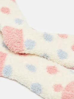 Women's Fluffy Cream Socks (size 4-8)