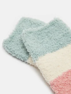 Women's Fluffy Multi Bright Socks (size 4-8)