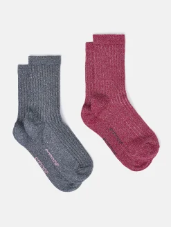 Women's Freya Navy Glitter Socks