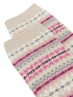 Women's Lucille Oatmeal Fairisle Pattern Socks