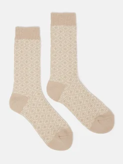 Women's Toasty Oatmeal Cosy Geometric Socks (size 4-8)
