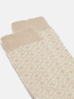 Women's Toasty Oatmeal Cosy Geometric Socks (size 4-8)