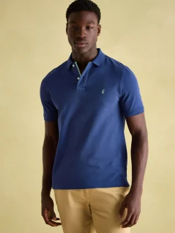 Woody Blue Regular Fit Cotton Pique Polo Shirt