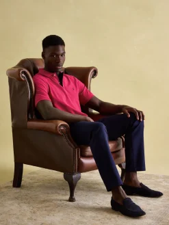 Woody Bright Pink Regular Fit Cotton Pique Polo Shirt