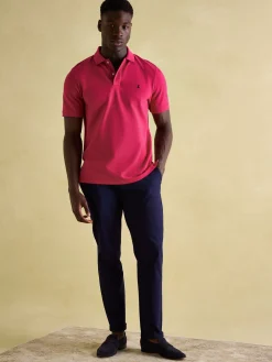 Woody Bright Pink Regular Fit Cotton Pique Polo Shirt