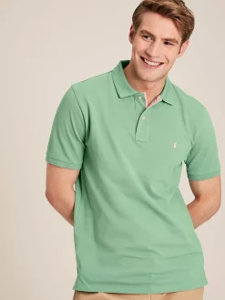 Woody Light Green Regular Fit Cotton Pique Polo Shirt