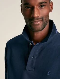 Woody Navy Blue Regular Fit Cotton Pique Polo Shirt