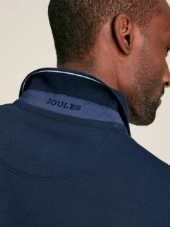 Woody Navy Blue Regular Fit Cotton Pique Polo Shirt