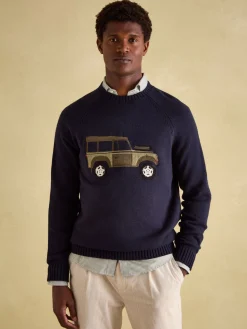 4x4 Navy Applique Crew Neck Jumper