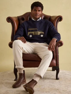 4x4 Navy Applique Crew Neck Jumper