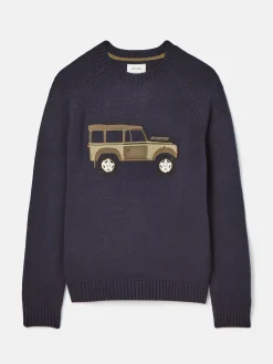 4x4 Navy Applique Crew Neck Jumper